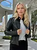Leather City Dames leren biker jacket lady zwart