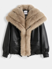 Imitatie leren jas zwart casand4