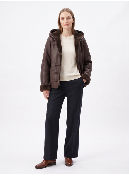 Leather City Dames lammy coat bruin