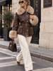 Leather City Leren jas dames bruin met bont