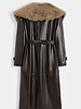 Dames winterjas trench coat bruin