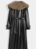 Dames winterjas trenchcoat  zwart