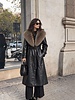 Dames winterjas trenchcoat  zwart