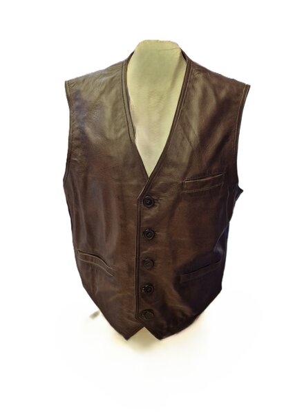 Leather City Heren gilet donker bruin