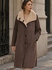 Dames lammy coat lang donker bruin