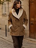 Attentif   Lammy coat dames lang beige