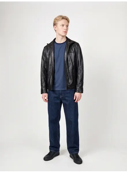 Leather City Heren leren jas zwart comf.