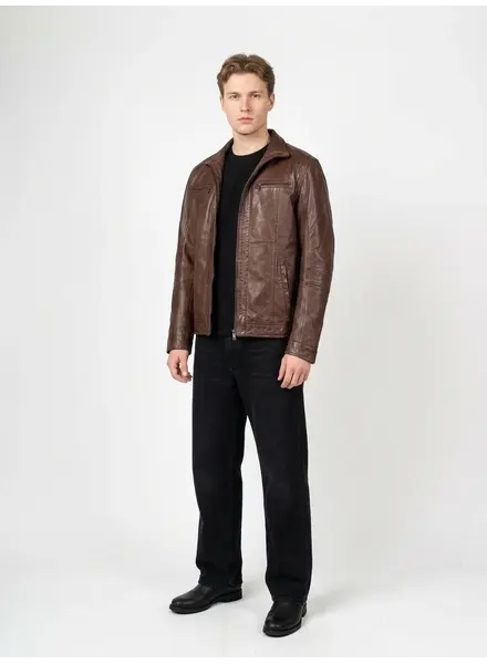 Leather City Heren leren jas bruin comf.