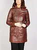 Leather City Dames parka leren winterjas bruin