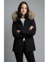 Winterjas dames zwart met bont