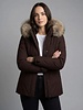 Attentif   Dames winterjas met bontkraag coffee bruin