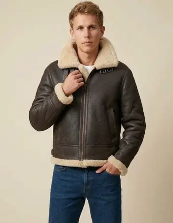 LVS Lammy Coat Heren Bruin Echt Lamsvacht