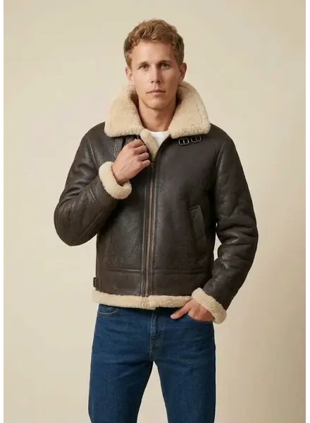 LVS Lammy Coat Heren Bruin Echt Lamsvacht