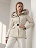 Milan Ferronetti Dames winterjas met bontkraag 2049 beige
