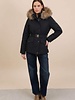 Dames winterjas met Bontkraag zwart