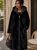 Dames imitatie Lammy coat zwart