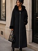 Dames imitatie Lammy coat zwart