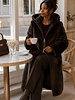 Dames imitatie Lammy coat donker bruin