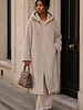 Dames imitatie Lammy coat beige