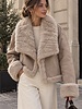 Dames imitatie Lammy coat kort beige