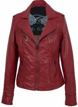 Carlo Sacchi Dames leren jas T2 rood