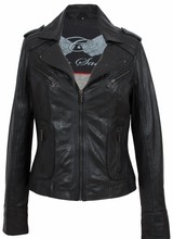 Carlo Sacchi leren jasje dames T2 zwart