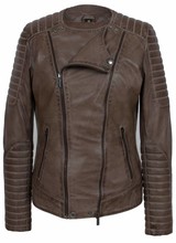 leren jack dames taup bl