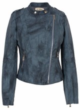 Dames imitatie leren jas schuin rits VE