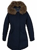 Attentif   Dames parka 2 blauw met bontkraag