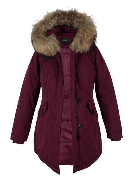 Attentif   Winterjas dames parka 2 bordoux