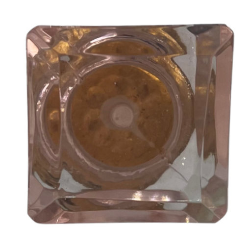 Kastknop Glas Vierkant Roze