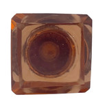 Kastknop Glas Vierkant Amber