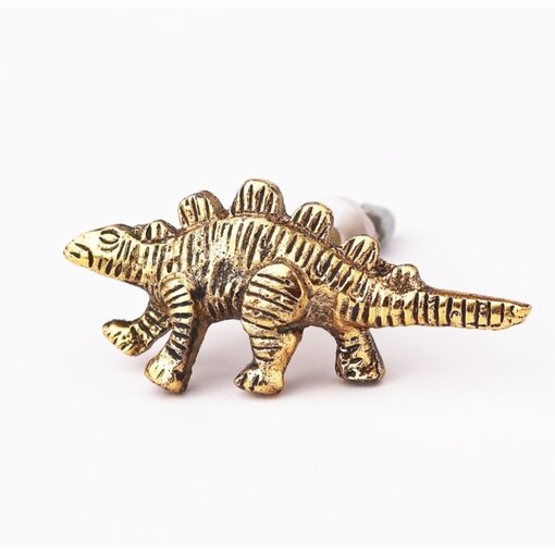 Kastknop Dino Goud Stegosaurus