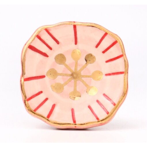 Kastknop Vierkant Roze Rood Goud