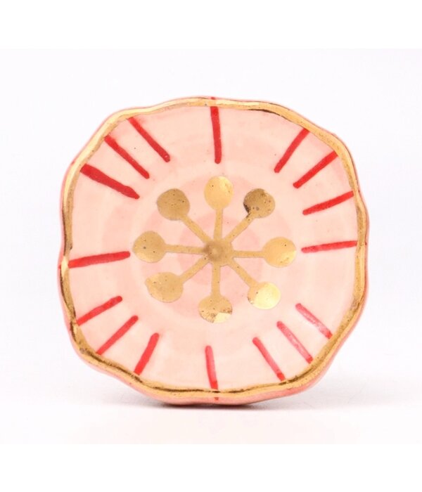 Kastknop Vierkant Roze Rood Goud