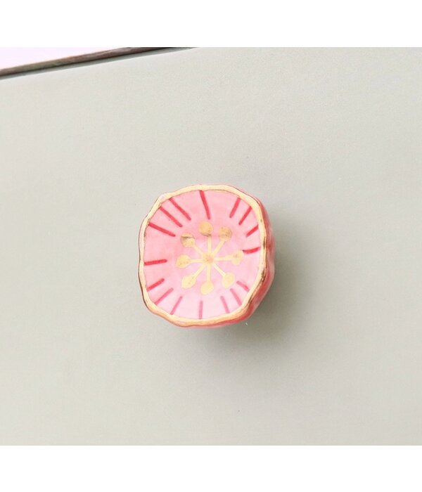 Kastknop Vierkant Roze Rood Goud