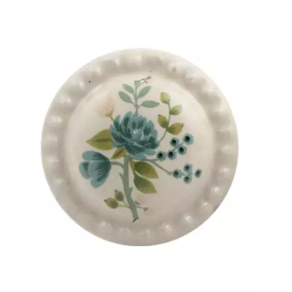 Kastknop Bloemen Blauw Roze Creme