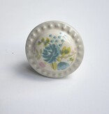 Kastknop Bloemen Blauw Roze Creme