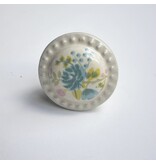 Kastknop Bloemen Blauw Roze Creme
