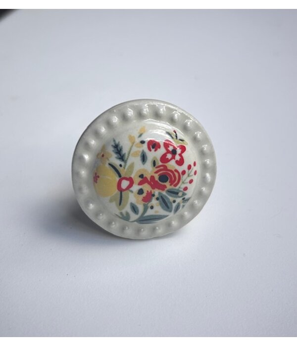 Kastknop Bloemen Rood Geel Creme