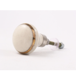 Kastknop Creme Craquele Gouden Rand