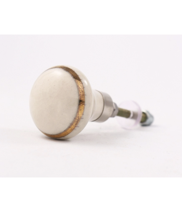 Kastknop Creme Craquele Gouden Rand