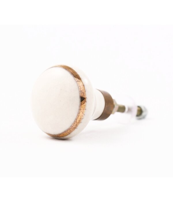 Kastknop Creme Craquele Gouden Rand