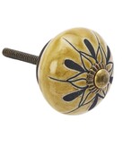 Madam Stoltz Kastknop Bruin Oker Mosterd Bloem