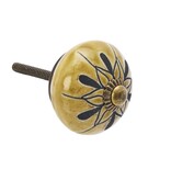 Madam Stoltz Kastknop Bruin Oker Mosterd Bloem