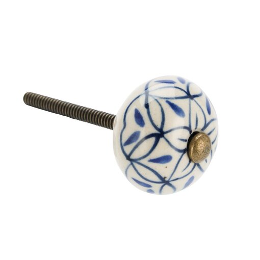 Madam Stoltz Kastknop Bloem Blauw