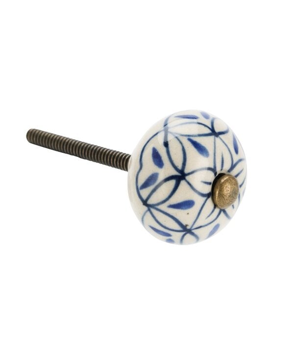 Madam Stoltz Kastknop Bloem Blauw