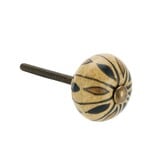 Madam Stoltz Kastknop Retro Bloem Zwart Bruin