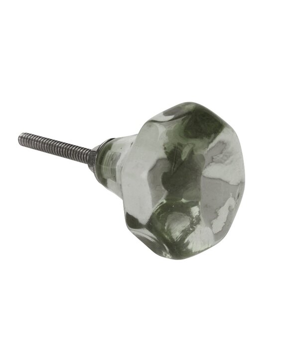 Madam Stoltz Kastknop Glas Grijs Groen