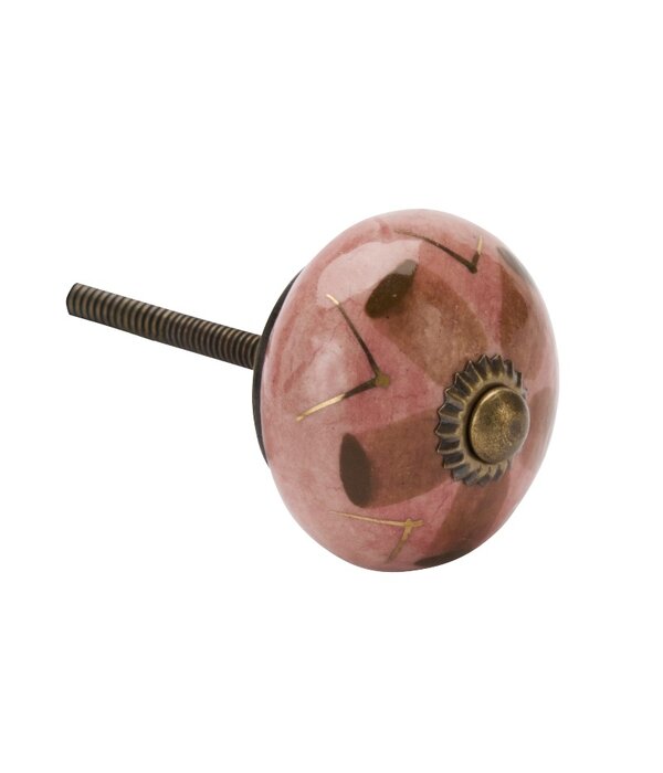 Madam Stoltz Kastknop Roze Goud Bruin Boho